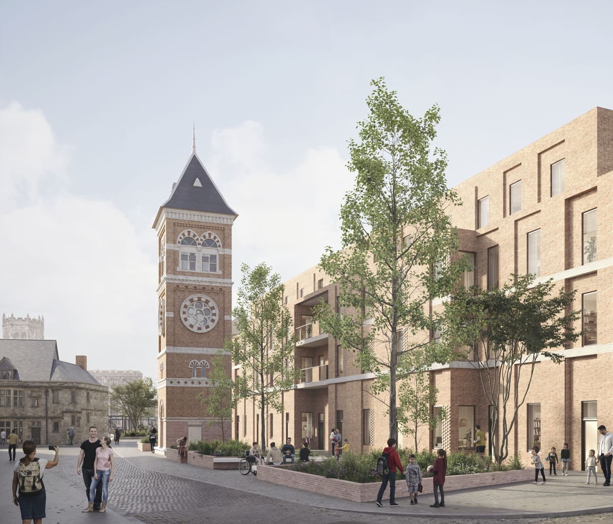 Artist impression showing an example of Stafford Borough Council's future town vision