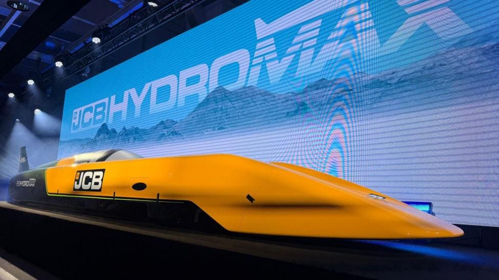 JCB Stafford Chases Land Speed Record Glory — Stafford news photo (BBC Stoke & Staffordshire)